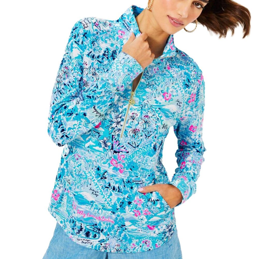 UPF 50+ Skipper Popover – Blue Peri Pattern – Size Large